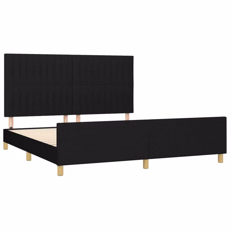 Giroletto senza Materasso Nero 180x200 cm in Tessuto
