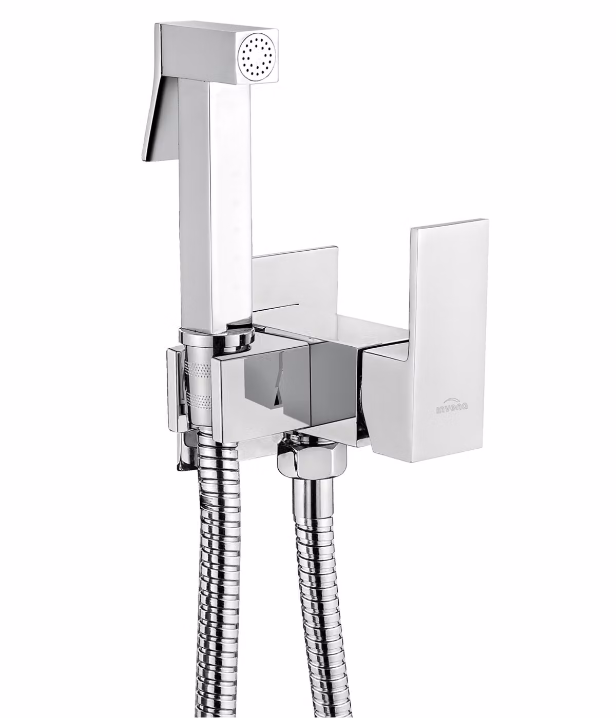 Miscelatore quadrato per bidet da incasso, cromo