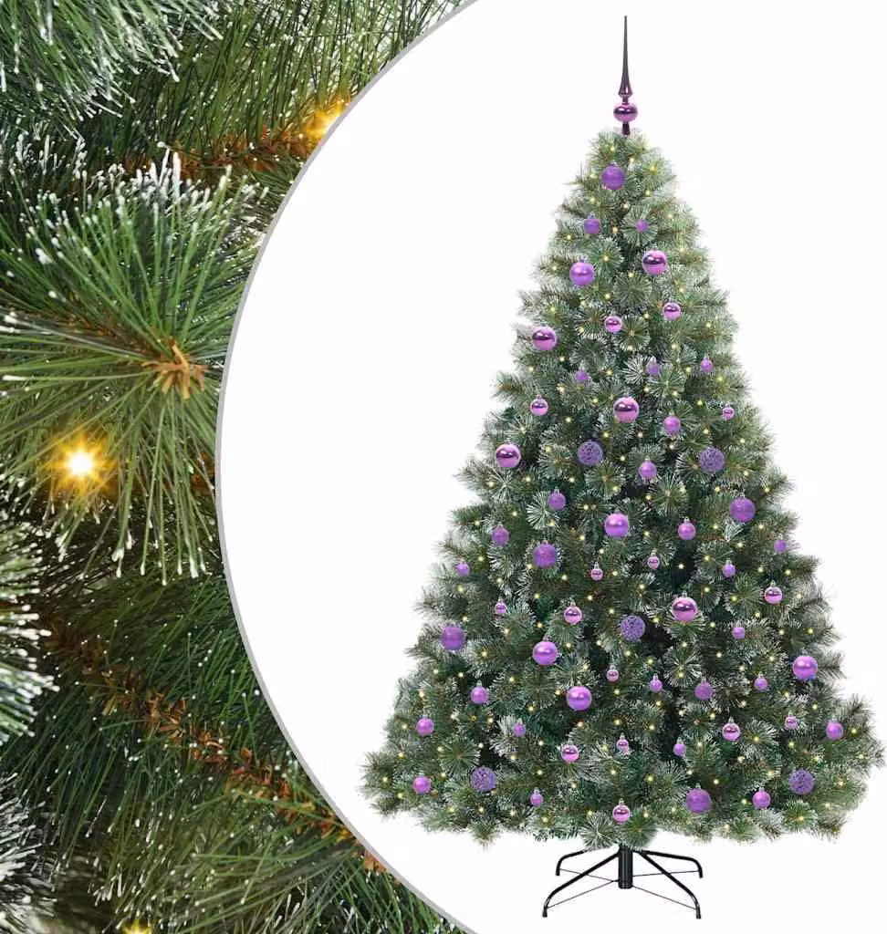 Albero di Natale artificiale con 300 LED Verde 180 cm PE e PVC
