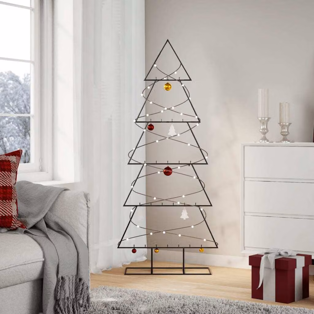 Maison Exclusive - Albero di Natale in metallo per decorazioni Nero 150 cm