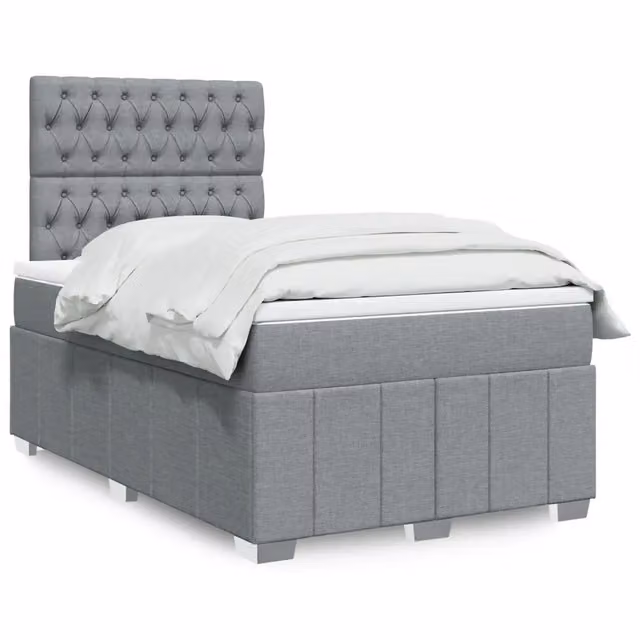 Giroletto a Molle con Materasso Grigio Chiaro 120x190cm Tessuto 3293914