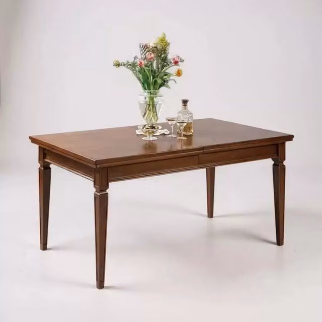 Tavolo allungabile rettangolare classico Greca Bassano in legno marrone Mobili 2G L: 160 cm, P: 90 cm, H: 78 cm – 3