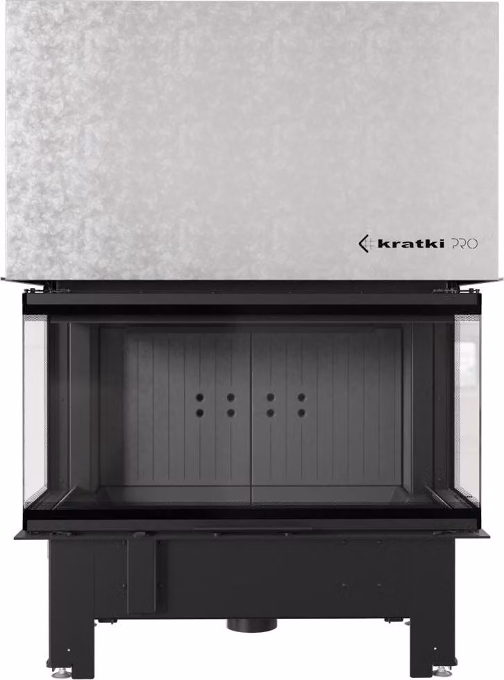 Inserto per caminetto KRATKI NBC 1000/400 15 kW Ø 200 con porta scorrevole pannellata nera