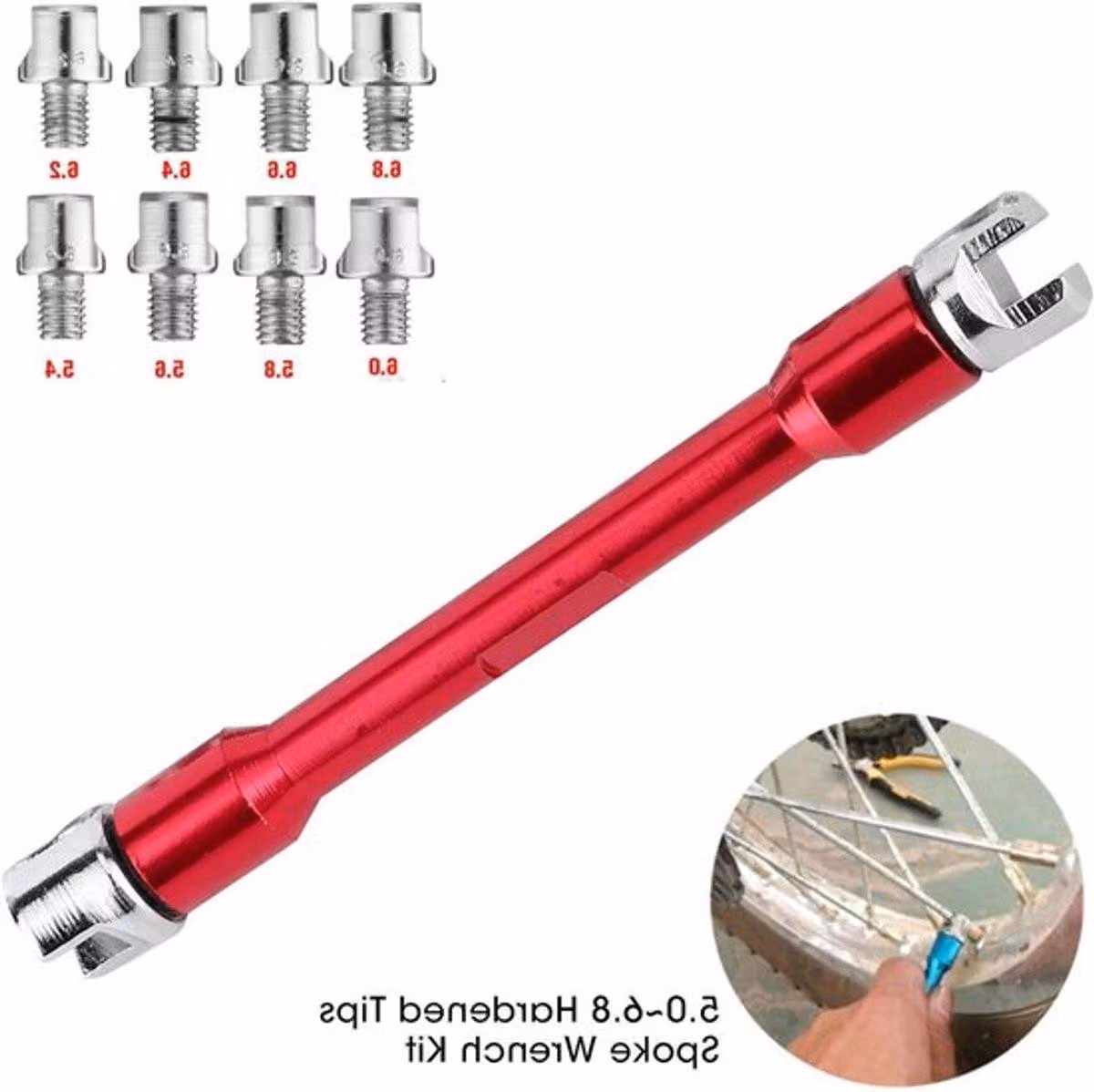 Set di chiavi per raggi di motocicletta - 10 diverse misure per cerchi di moto da fuoristrada, comprensivo di chiave dinamometrica e custodia, ideale per