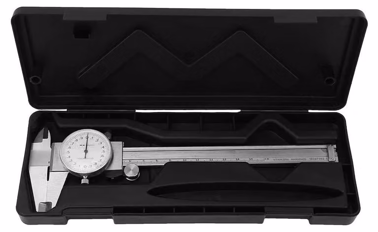 Calibro a slitta 0-150 mm - Resistente agli urti - Alta precisione - Con indicatore di zero - Acciaio al carbonio - Con manometro - Calibro a slitta