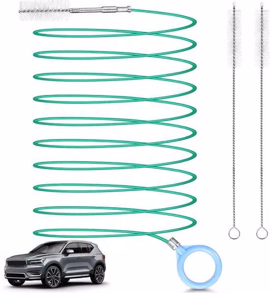 Spazzola per la pulizia del tetto apribile Draupnir, spazzola flessibile per lo scarico del tetto apribile lunga 1000 cm, set di 2 spazzole da 20 cm per la pulizia dello scarico del tergicristallo del tetto apribile dell'auto