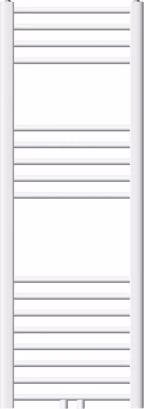 LuxeBath radiatore da bagno 400 x 1200 mm - bianco - curvo con attacco centrale - radiatore di design scaldasalviette asciugacapelli, senza elemento riscaldante