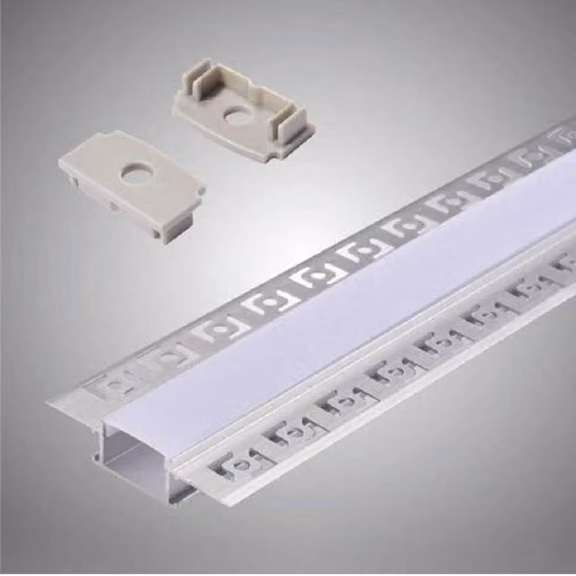 Trade Shop - Profilo Ad Incasso A Scomparsa Alluminio 2 Mt Copertura Opaca Strip Led Al-12 -