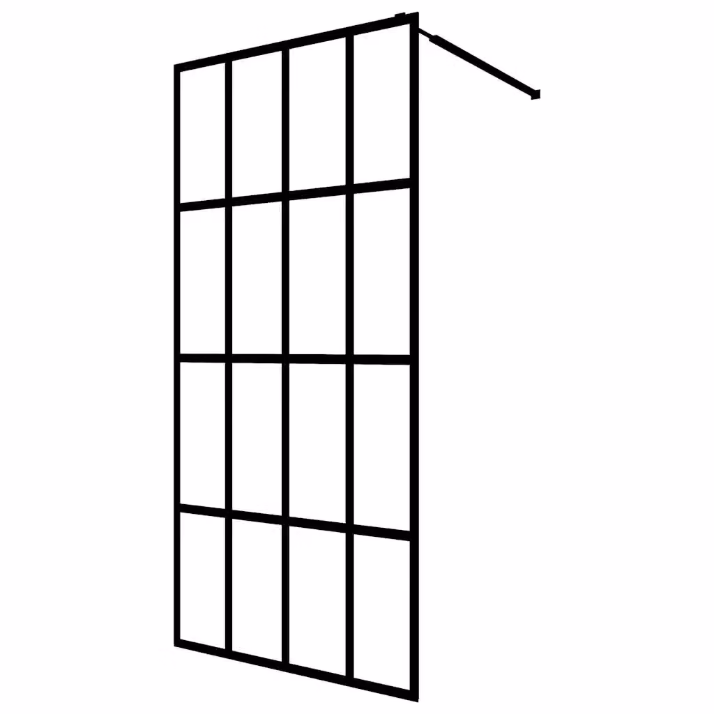 Cabina Doccia a Nicchia vidaXL in Vetro Temperato Trasparente con Profilo Nero L: 100 cm, H: 195 cm – 2