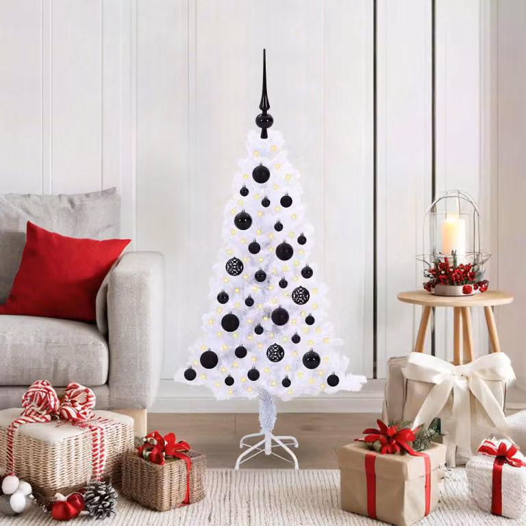 Maison Exclusive - Albero di Natale artificiale bianco, 120 cm, in PVC e acciaio