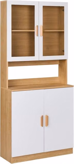Mobile decorativo in MDF bianco con vano portaoggetti e vetro Sala da pranzo