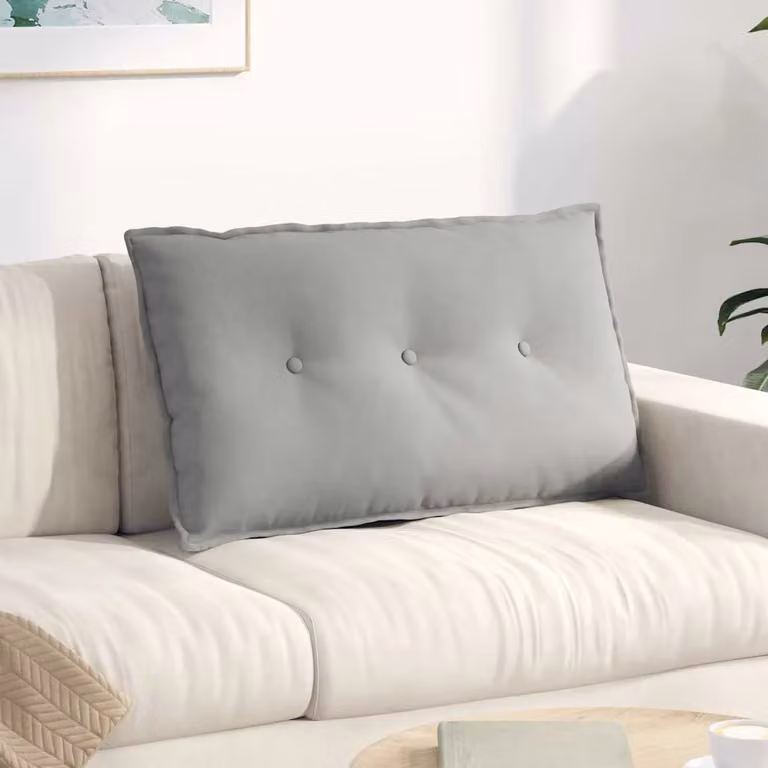 vidaXL Cuscino per Schiena Grigio con Rivestimento Rimovibile L: 80 cm, P: 50 cm