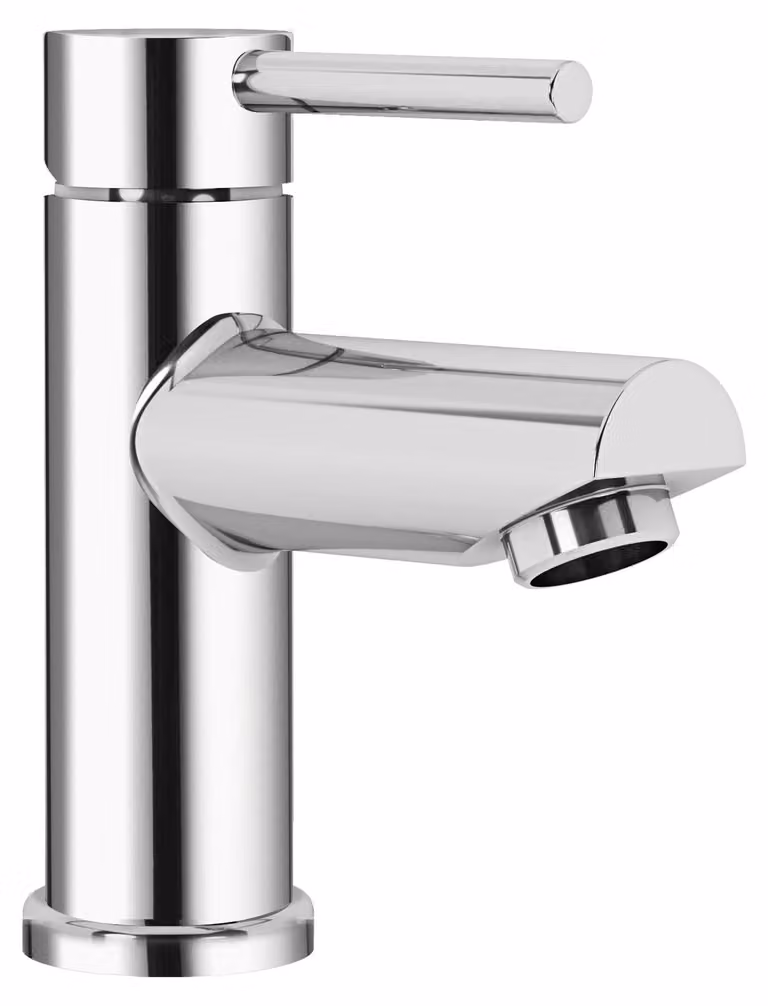 Rubinetto per lavabo a colonna, in cromo, con corpo in ottone, completo di gruppo di scarico