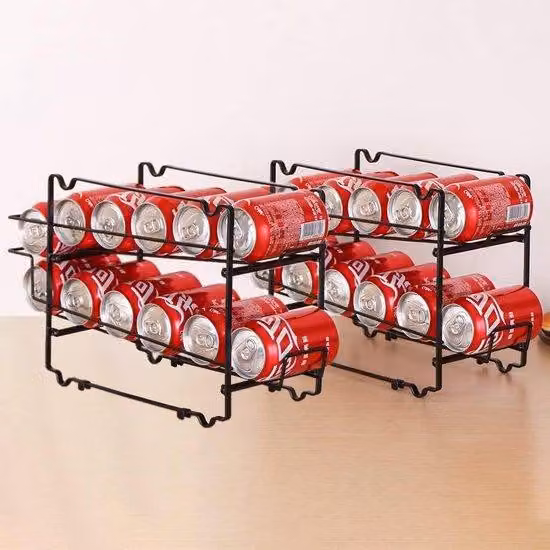 Organizzatore per lattine Famanu - Scaffale impilabile per lattine, ideale per armadietti da cucina - confezione da 2 pezzi