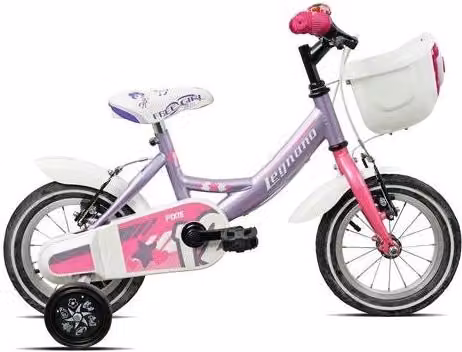 Bicicletta Legnano per bambina con rotelle colore lilac pink glossy
