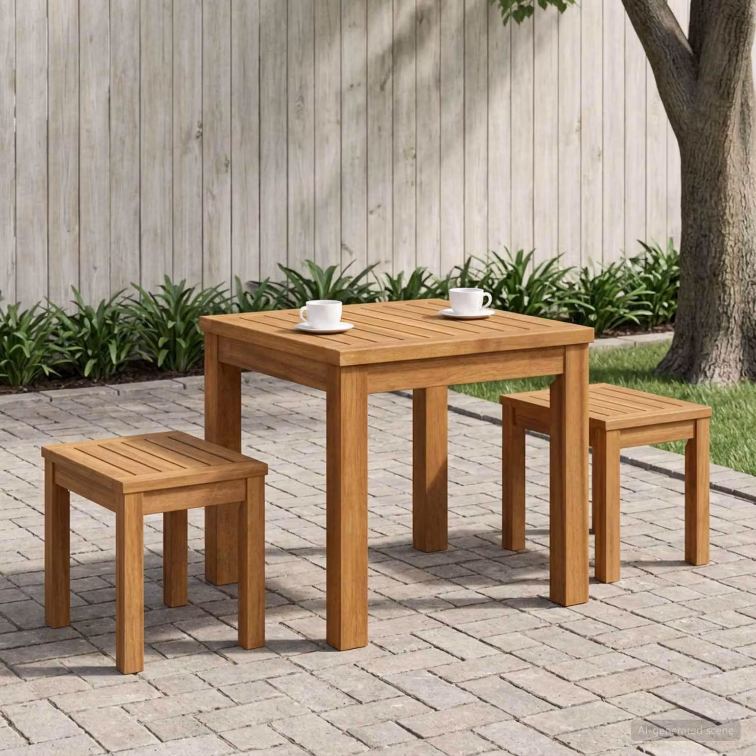 vidaXL Tavolino da salotto in legno di acacia marrone stile rustico L/P/H: 40 x 40,5 x 36 cm