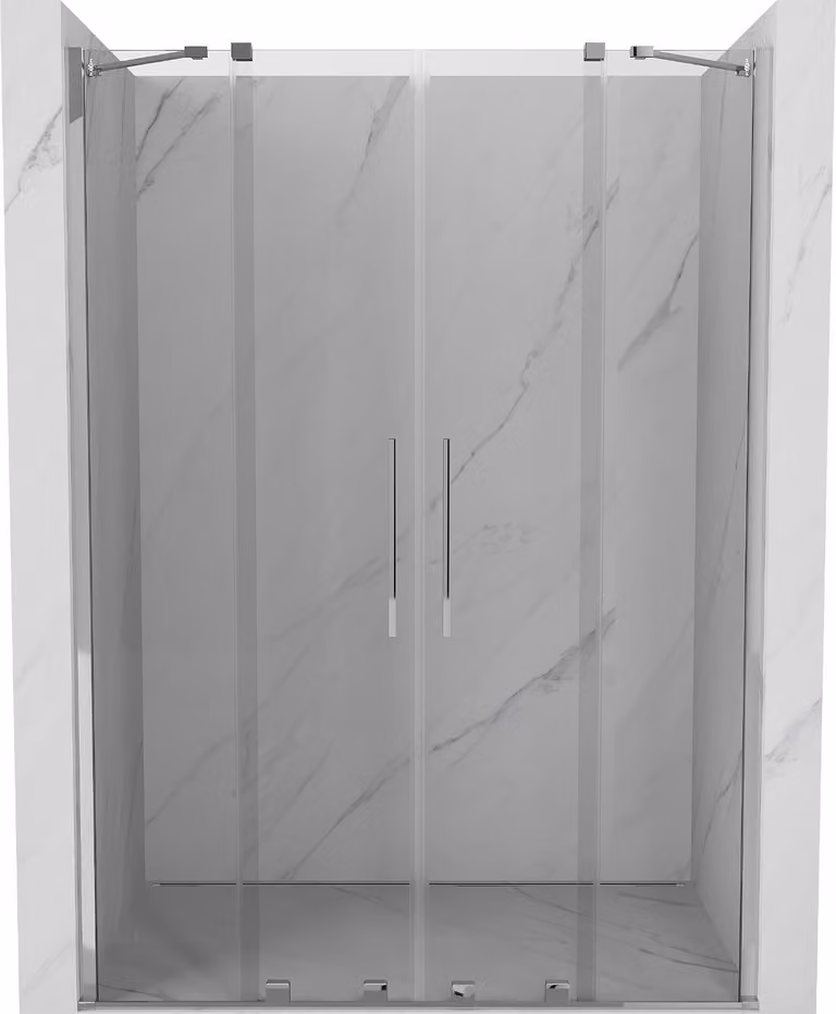 Mexen Velar Duo porta doccia scorrevole 150 cm, trasparente, cromo - 871-150-000-02-01
