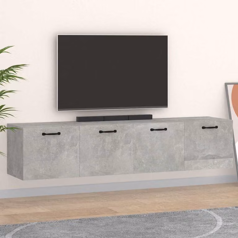 Set di 2 mobili da parete moderni vidaXL in legno e MDF, colore grigio, L 60 cm x P 36,5 cm x H 35 cm