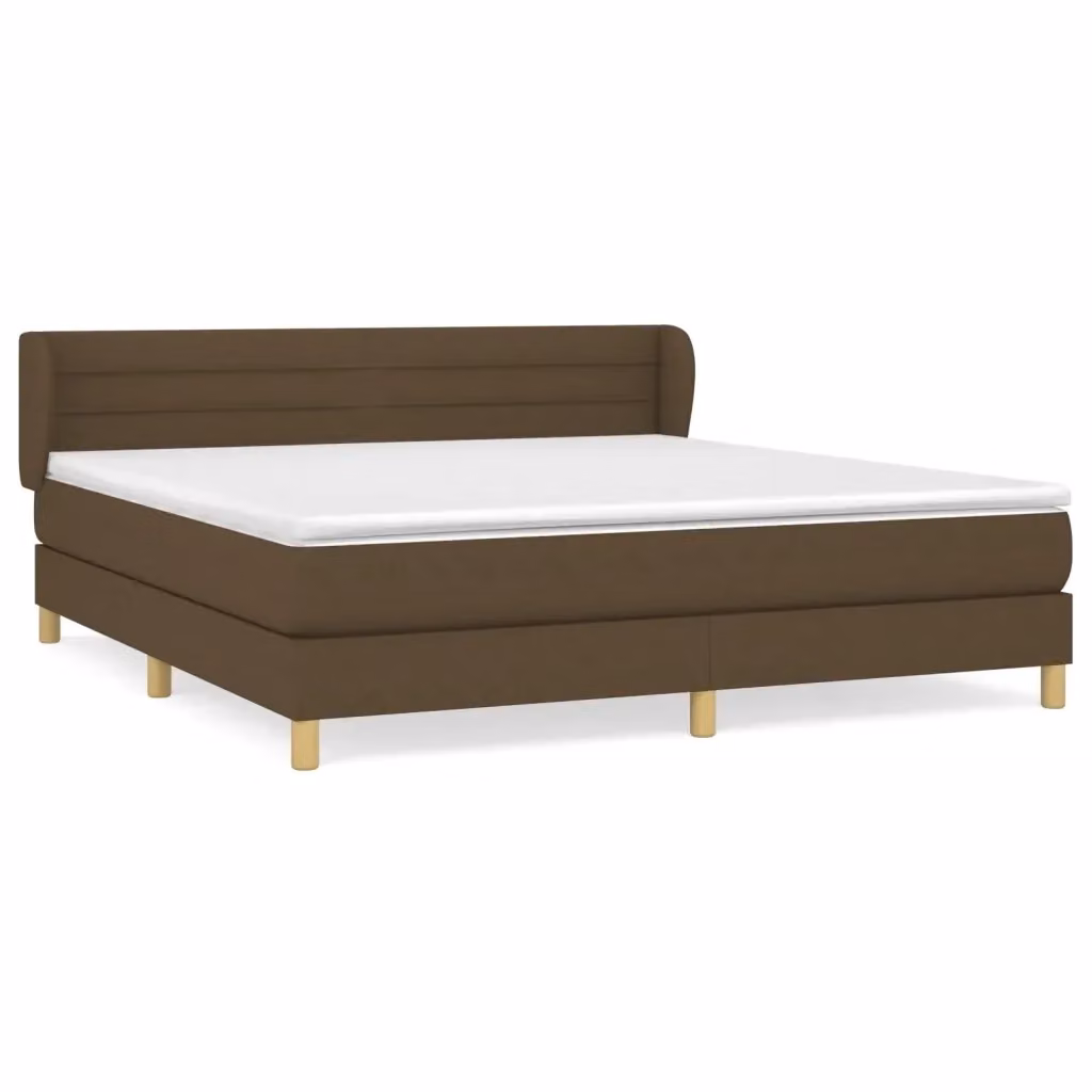 Giroletto a molle con materasso vidaXL in tessuto marrone e bianco L/P/H: 160 x 200 x 88 cm – 2