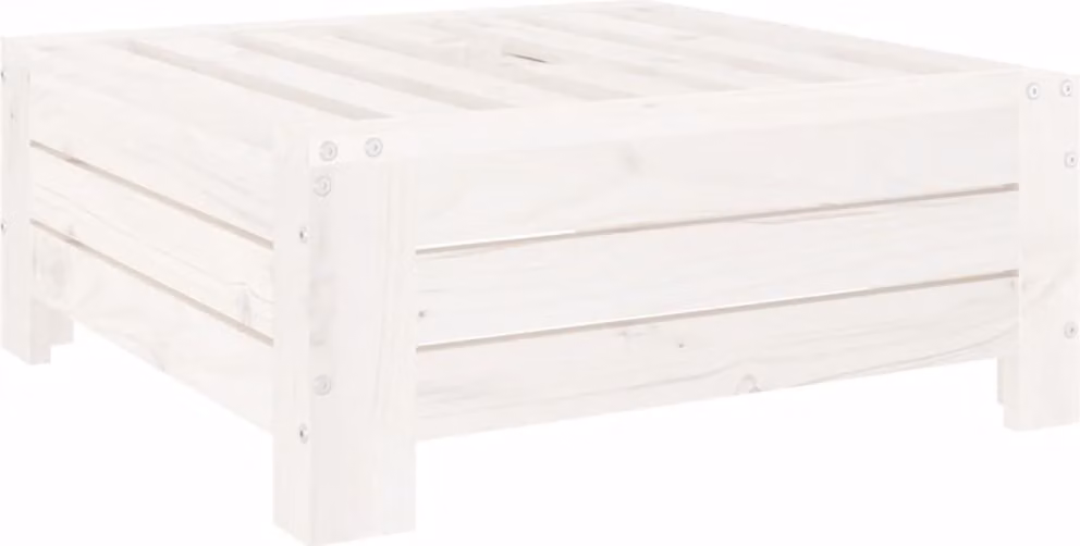 Copertura per Base Ombrellone Bianca in Legno Massello di Pino