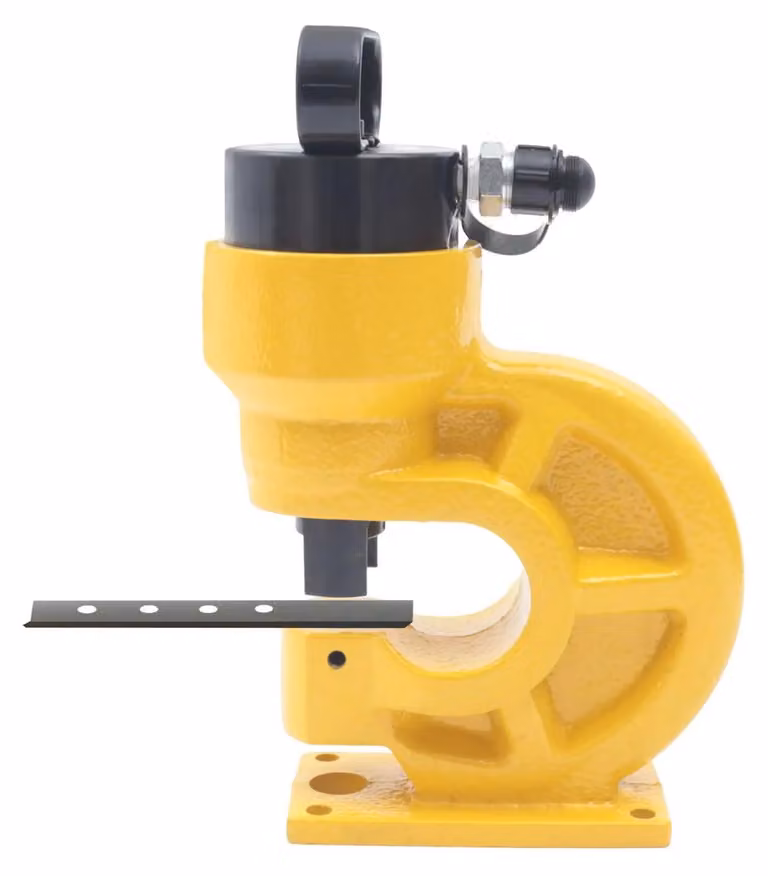 Punzonatrice a tazza idraulica, capacità di 31 tonnellate, design ergonomico, giallo