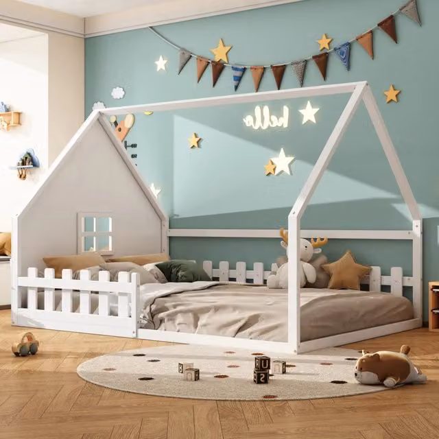 Letto Singolo per Bambini con Sponde ¨C MINIMAL ¨C Pino Bianco 140x200