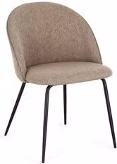 Sedia da caffè moderna Bizzotto Tanya in tessuto beige e metallo