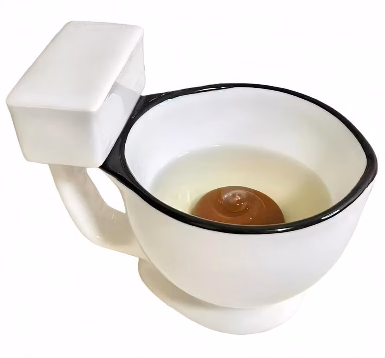 Omgoods - Tazza da caffè a forma di water, 230 ml, in Vetroceramica