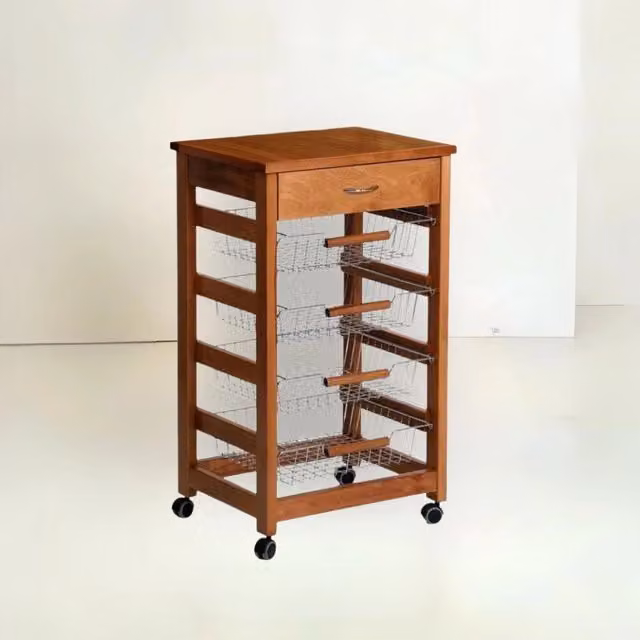 Carrello con cassetto IPERBRIKO marrone in legno per cucina L: 85 cm, P: 49 cm, H: 39 cm