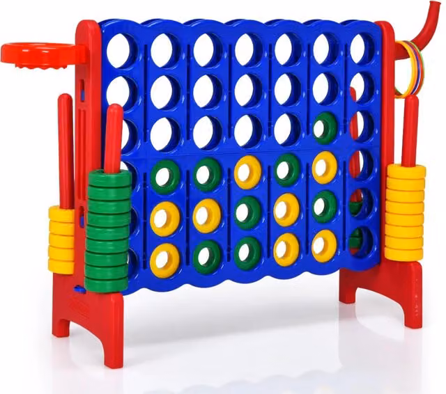 Gioco gigante 3 in 1 Connect 4 con canestro da basket HELLOSHOP26, rosso, L: 84 cm, P: 33 cm, H: 74 cm