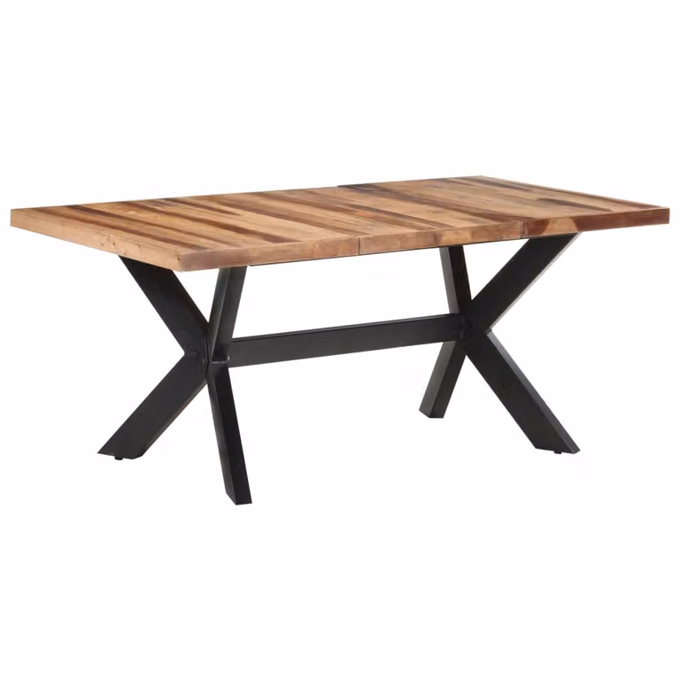 Tavolo da pranzo "Holler" in legno massiccio effetto palissandro. Dimensioni (L/A) 180x90x75 cm