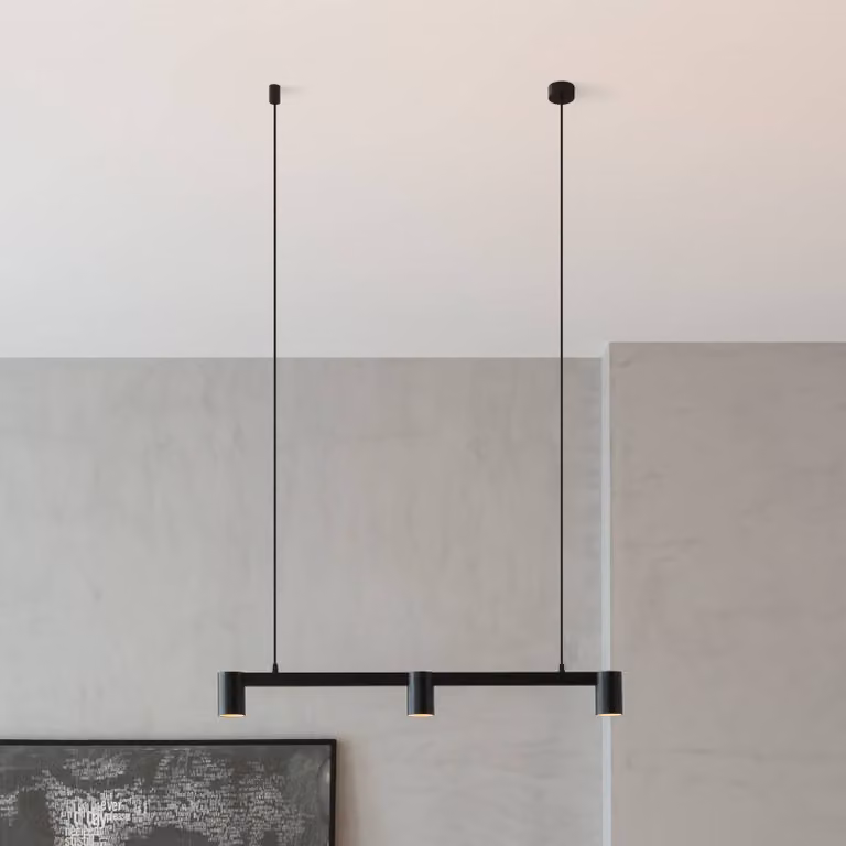 Lampada a sospensione Brinja Arcchio, dimmerabile, Nero, Soggiorno / Sala da pranzo, Alluminio, Moderno, Lampada a sospensione
