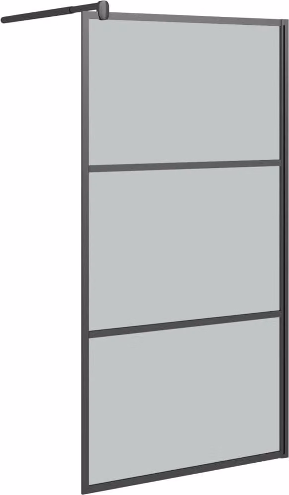 Parete Doccia Walk in 100x195 cm in Vetro Scuro ESG Nero