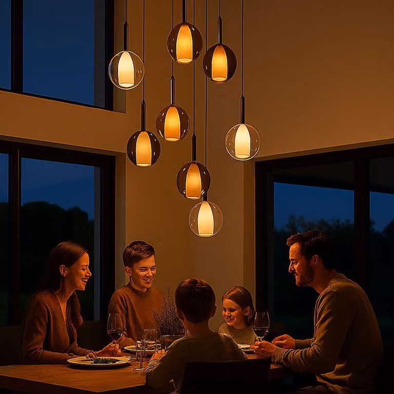 s.luce Belluna gallery light 8 luci Ø 80cm baldacchino marrone Ø 24cm 8 luci rotonde