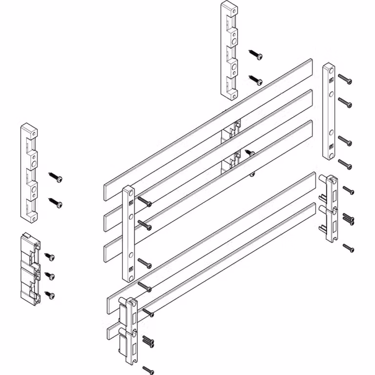 Modulo barra collettrice ABN a incasso 2FB/3RE 60 mm con rame 30x5 mm, a 5 poli, EBM 70 mm MTSC23745