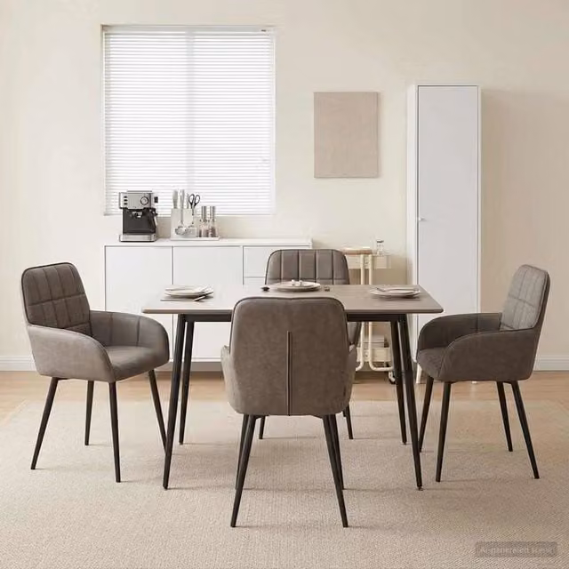 Sedie da pranzo 4 pz Similpelle Grigio 56.5 x 50 x 85 cm 3428187