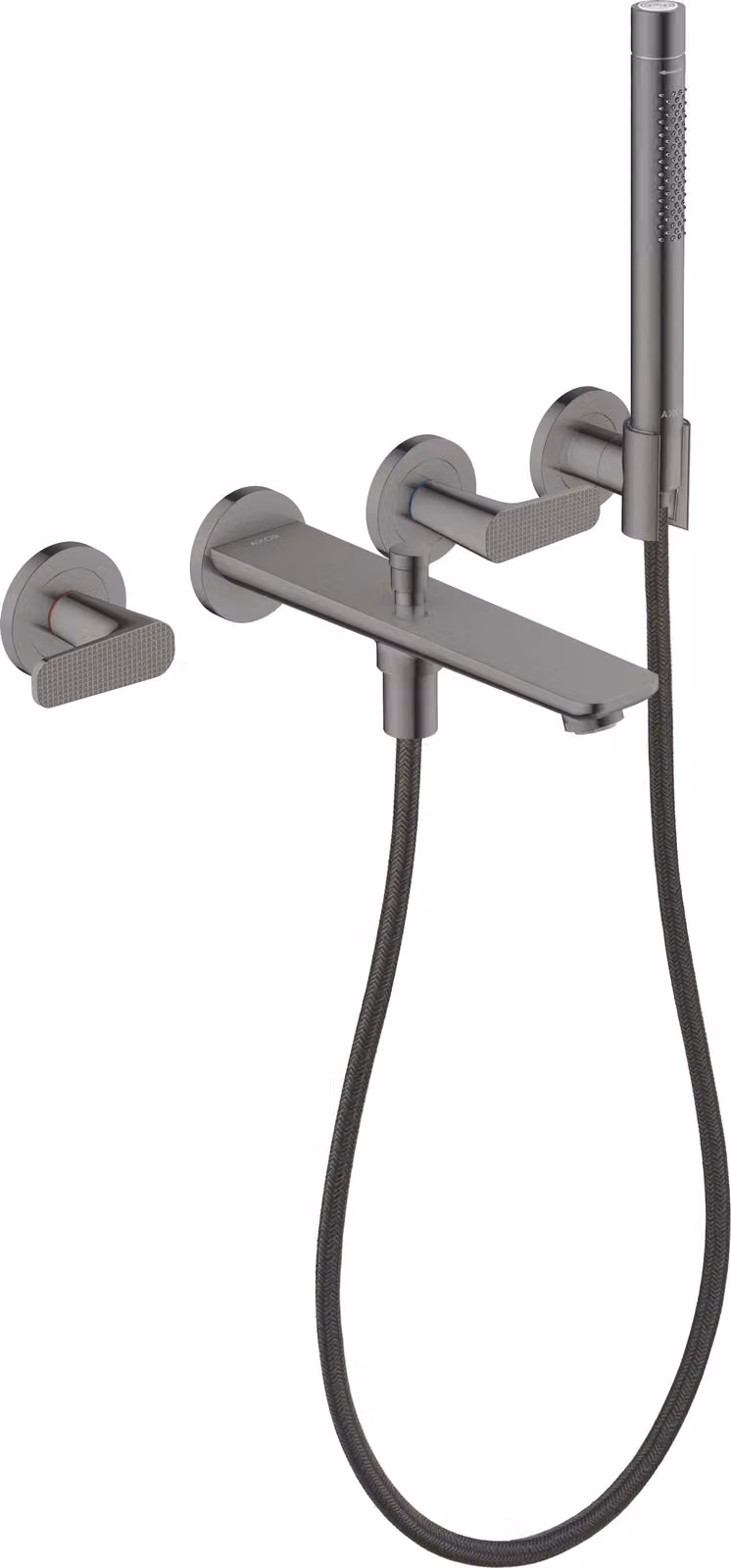 hansgrohe AXOR Citterio C Robinetterie de baignoire 3 trous encastrée pour montage mural, avec douchette à main, Cubic cut, 49481330, 49481330