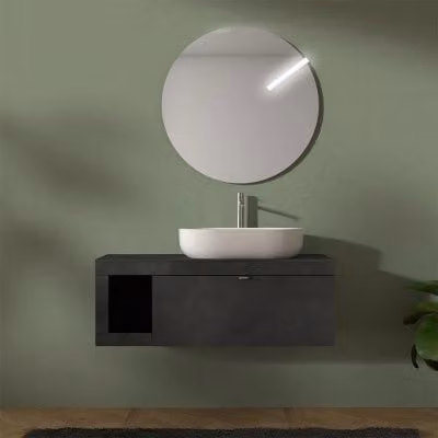 Mobile bagno sospeso Maya con specchio grigio L: 110 cm, P: 50 cm, H: 41 cm