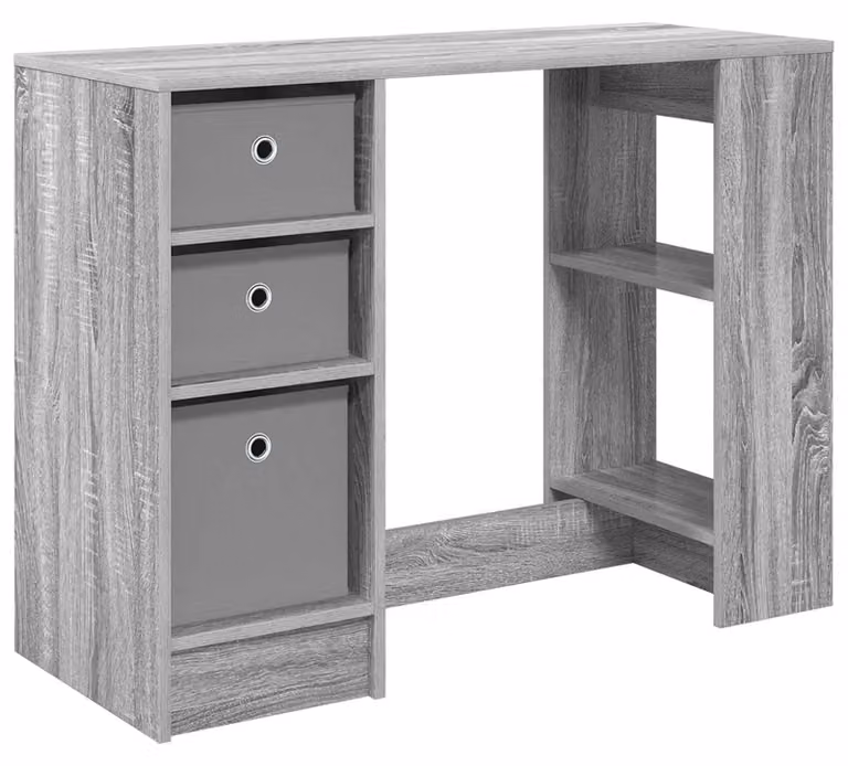 Solidchoice - Scrivania grigia con cassetti, 100 x 40 x 75 cm, ideale per l'ufficio domestico