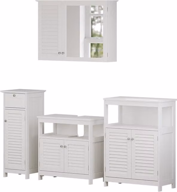Set di mobili da bagno Riad Bianco 4 pezzi Vicco