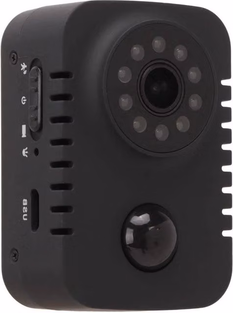 Videoregistratore Body Cam 1080P con Visione Notturna e Sensore PIR, Angolo Visuale 120 Gradi, Nero