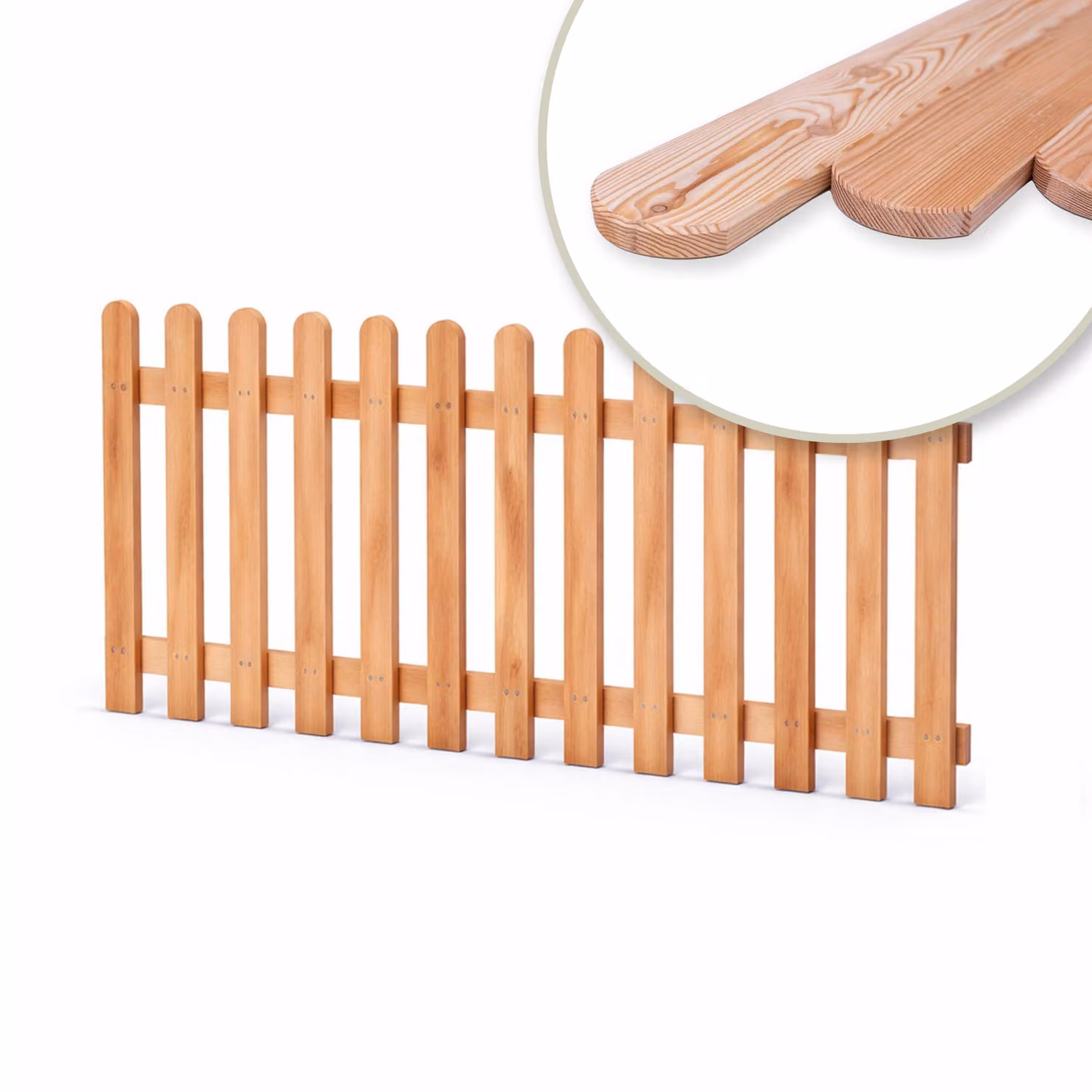 Pacchetto legno per recinzione da giardino Recinzione a doghe incl. viti Larghezza 180 cm Larice naturale Tipo A Altezza 80 cm