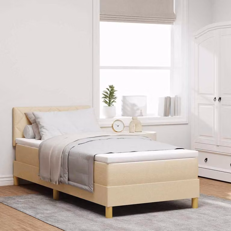 Maison Exclusive - Letto a molle con materasso Crema 100 x 200 cm Tessuto