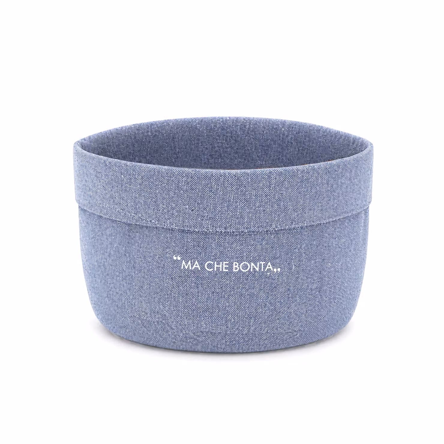 Cestino Kasanova Quotes in tessuto denim blu, Diametro: 16 cm – 2