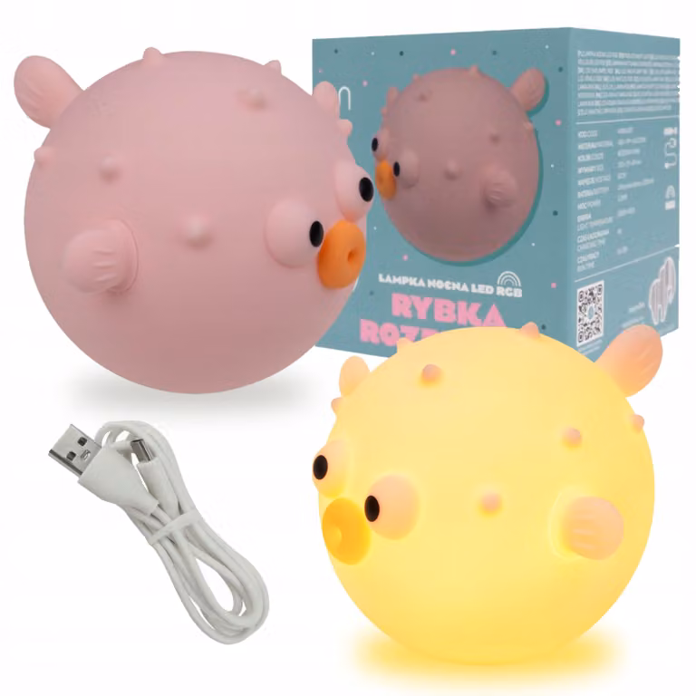 Luce notturna RGB LED Mary's Fish Blowfish Rosa Colore caldo 3000K