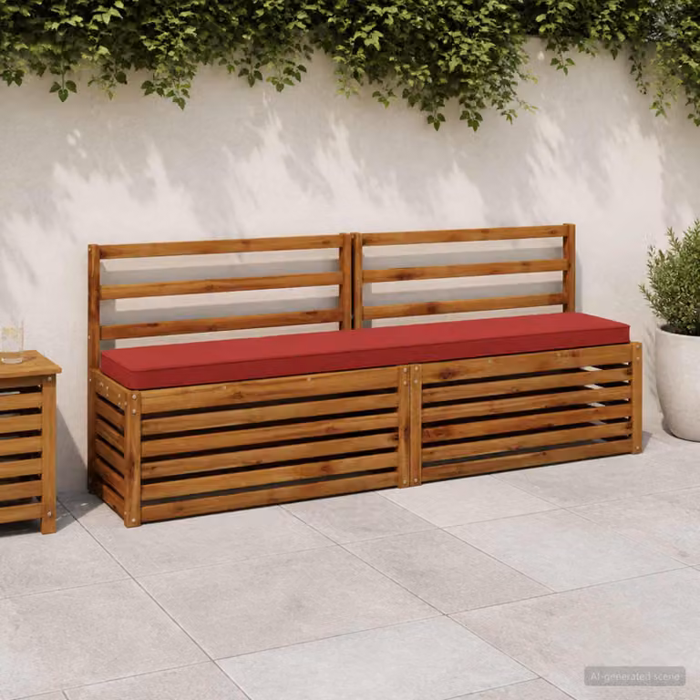 Cuscino per Panchina vidaXL VUGHT in Poliestere Rosso, Rivestimento Rimovibile e Lavabile