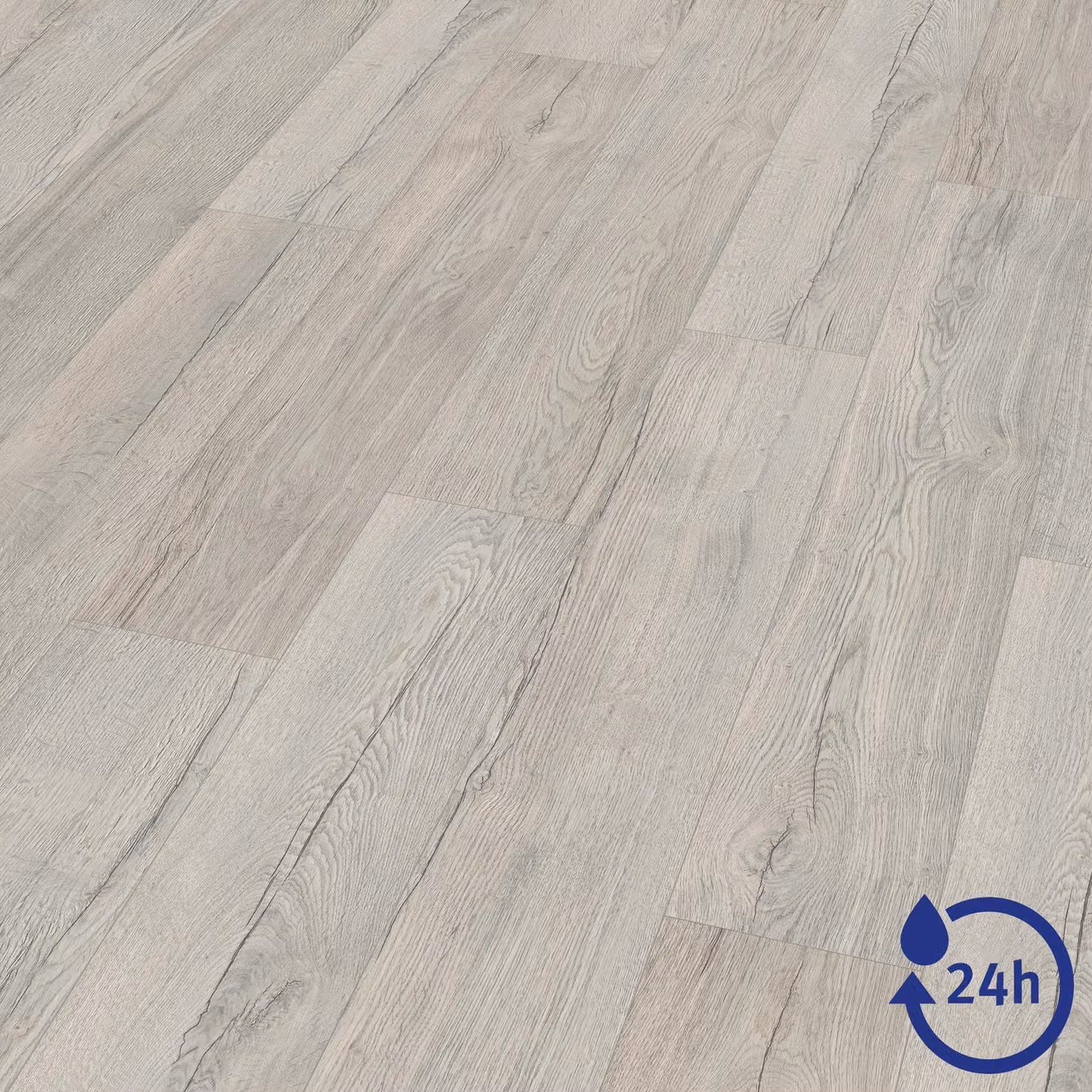 EGGER NatureSense* Pavimento laminato Aqua EL2081, finitura Elva, legno di quercia grigio, dimensioni 1292x193x10 mm