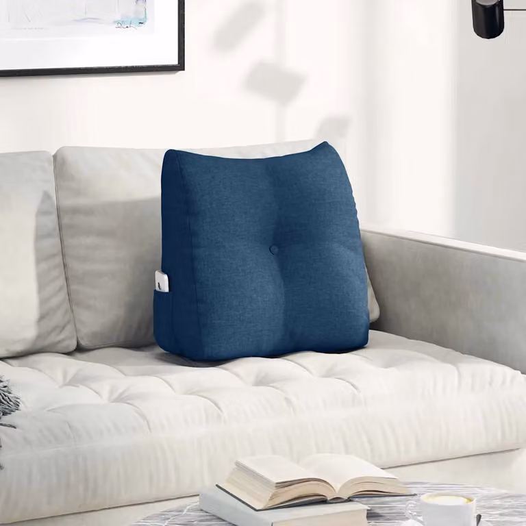 Cuscino per schiena ergonomico e sagomato vidaXL Blu con rivestimento rimovibile lavabile in lavatrice L/P/H: 45 x 24 x 50 cm