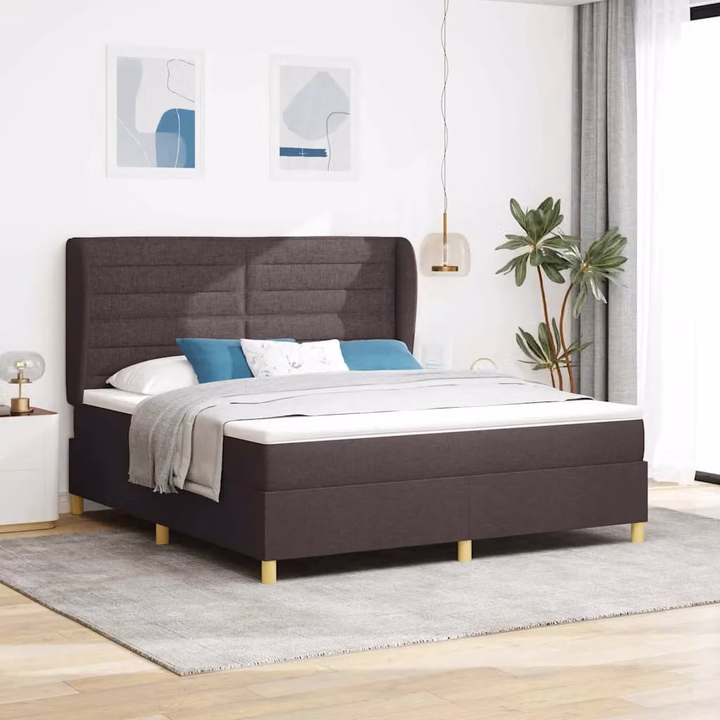 Letto ibrido con materasso vidaXL in tessuto marrone scuro L: 180 cm, P: 200 cm