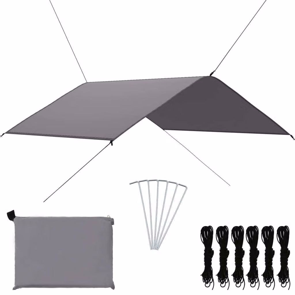 The Living Store, telo per esterni, 4x4 metri, colore grigio